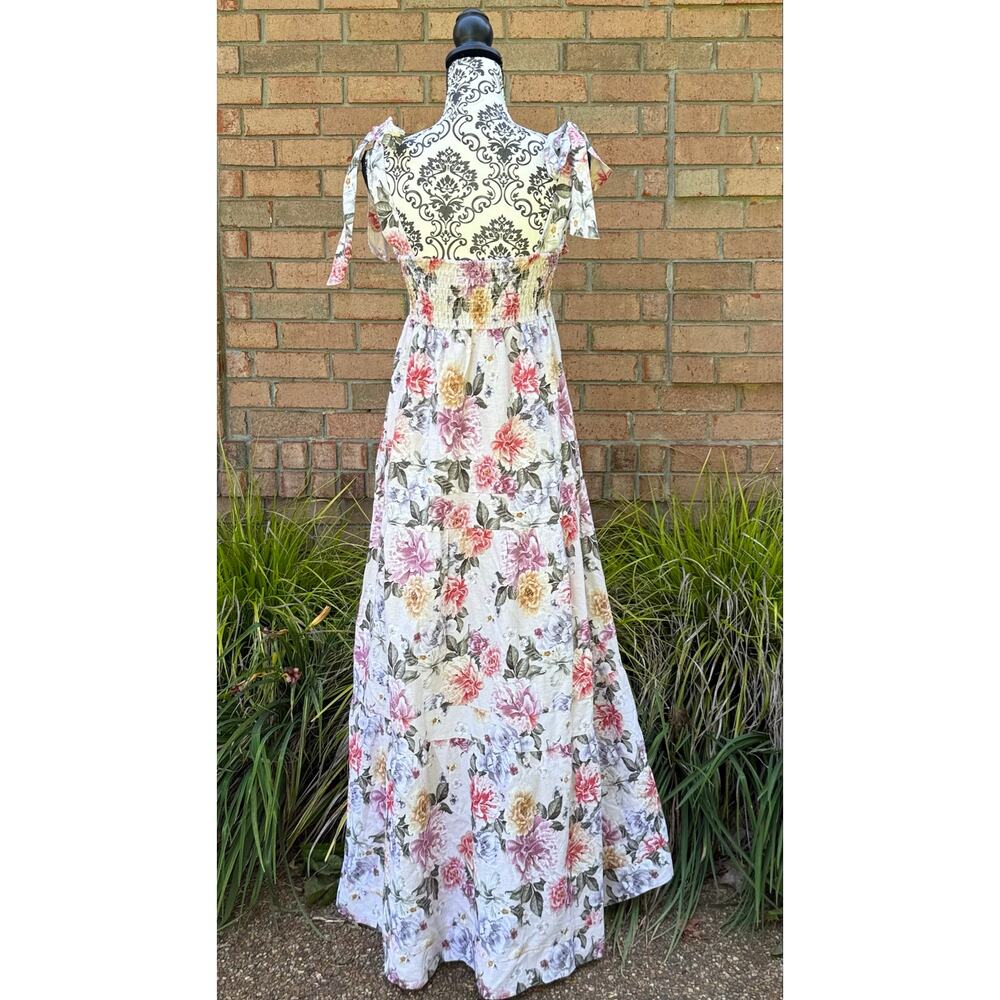 NWT House of Harlow 1960 Linen Blend Floral Maxi Dress Size Small - Picture 3 of 8